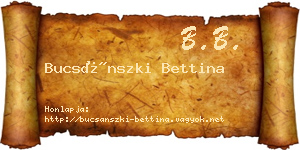 Bucsánszki Bettina névjegykártya