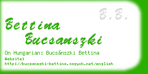 bettina bucsanszki business card