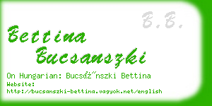 bettina bucsanszki business card